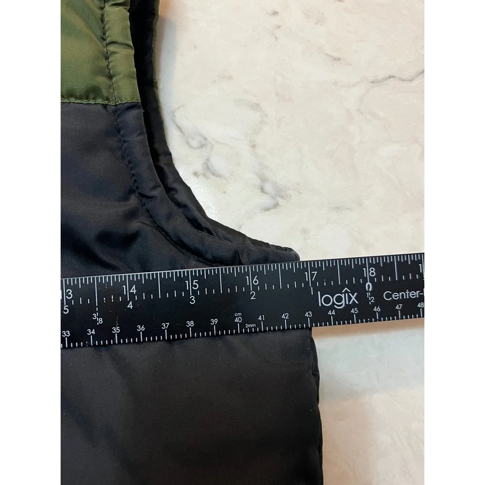Kids SnoZone Puffer Vest Green Black Padded Zip Up‎ Size 12